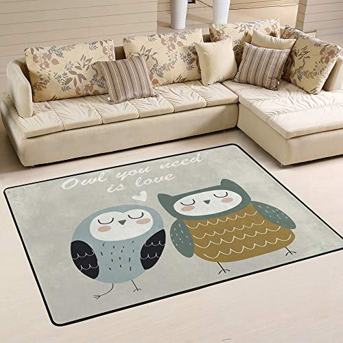 Tapis de décoration moderne chouettes CHEHONG pour sol froid et salon sans relief - 6