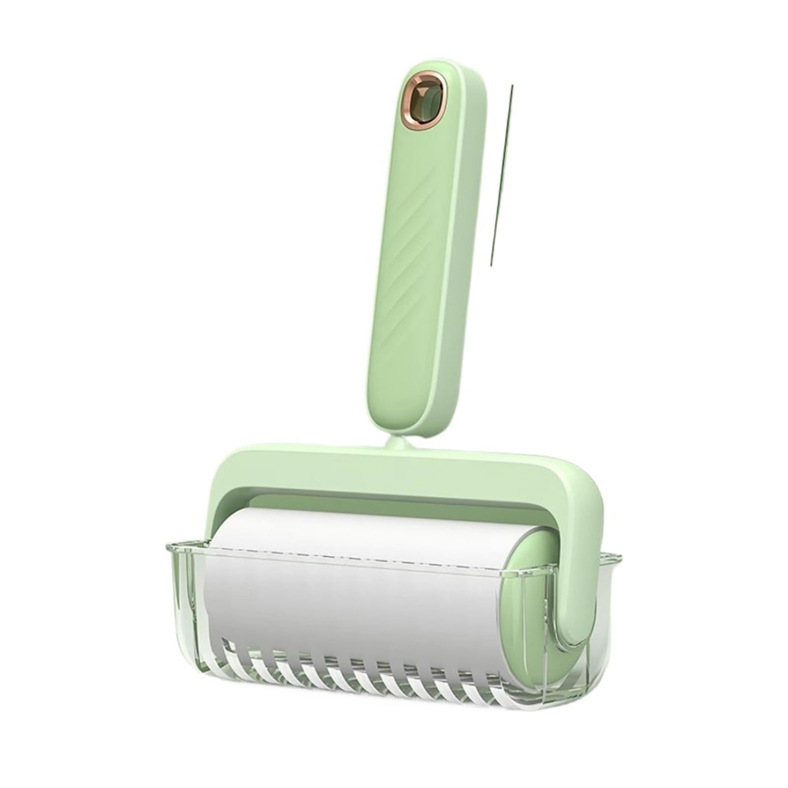Lint roller Tearable Roll Paper Sticky Roller Brush Plush(Matcha green)
