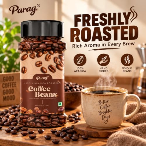 Image of PARAG 100% Arabica Coffee Beans 60g, Roasted Whole Coffee Beans
