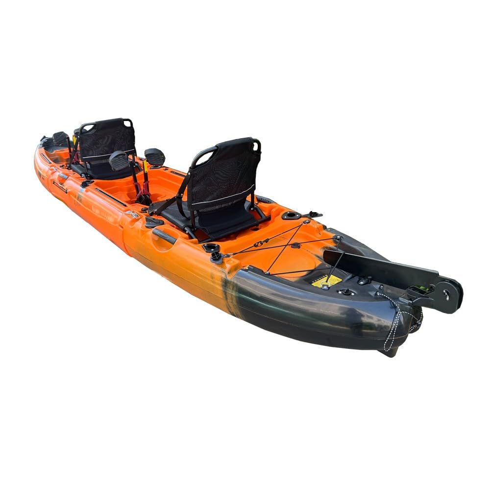 Kayak De Pesca Desmontable Samoa Long Wave - Rígido, Con Pedalera, 2 Plazas, para Mar y Una o Dos Personas