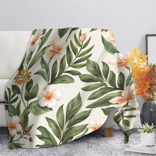 Couverture fleurs tropicales anti frissons plaid doux canapé lit - 7