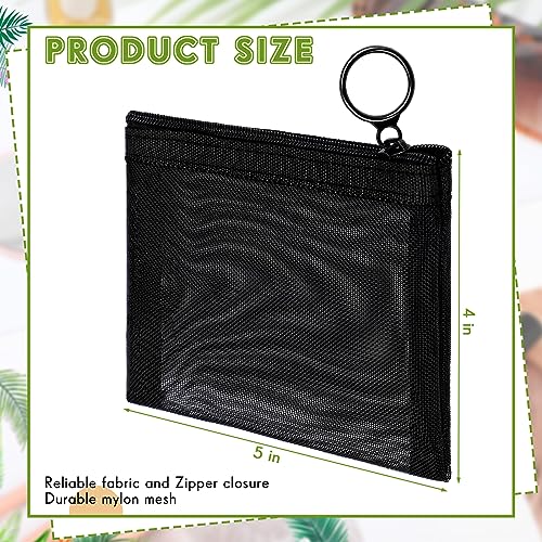 Jexine 60 Pcs Small Zipper Pouch Bulk Nylon Mini Mesh Pouches Multipurpose Coin Purse Pouch Zippered Mesh Cosmetic Bag Portable Storage Makeup Bags for Travel Supplies (Black)2