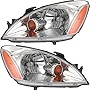 Gold Shrine For Mitsubishi Lancer Headlights Lamps Set 2004 2005 2006 2007 Halogen Chrome Trim Driver and Passenger Side