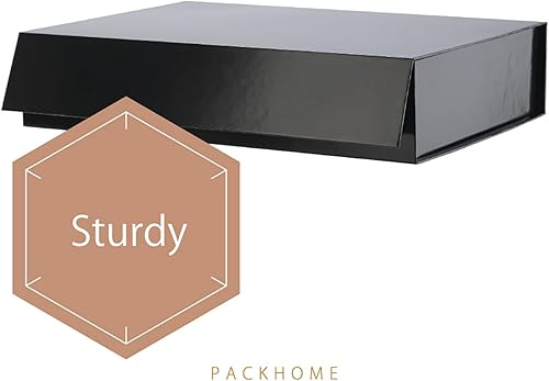 Miniatura 6 de PACKHOME Caja de regalo de 11 x 7.8 x 2.3 pulgadas, caja de regalo con tapa, caja resistente para camisas con tapa magnética para envolver regalos