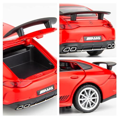 Image of 1:32 Scale Mercedes AMG GT63 Toy Car | Metal Pullback Diecast Car for Kids with Openable Doors, Sound, Light Effects Toy for Car Enthusiasts (Color As Per Available), Black