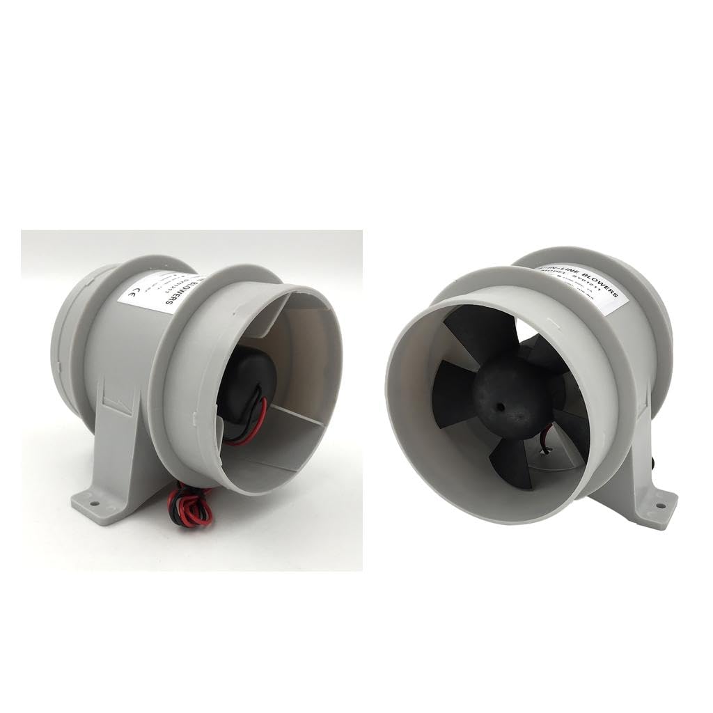 CALANDIS™ 2 Pieces Marine 12V Quiet Blower Water Resistant High Air Flow - 4 inch | Plumbing & Ventilation | Boat Parts | Parts & Accessories-image-32