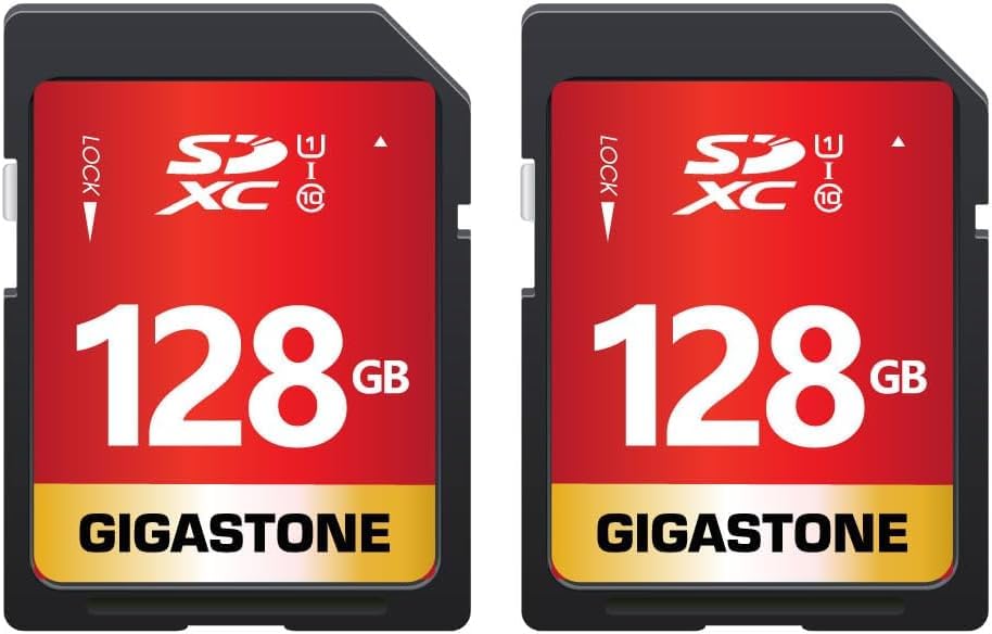 GIGASTONE 128GB SD Card 2-Pack UHS-I U1 Class 10 SDXC Memory Card High Speed Full HD Video Digital Camera, Full Size SD Card-picture-32