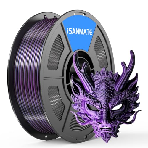 Image of iSANMATE Silk Purple Black PLA Filament 1.75mm 1kg for FDM 3D Printer | Compatible with Bambu Lab 3D Printers & AMS, Shiny Surface, Easy Printing for Beginner, Upgraded Toughness & Clog-Free