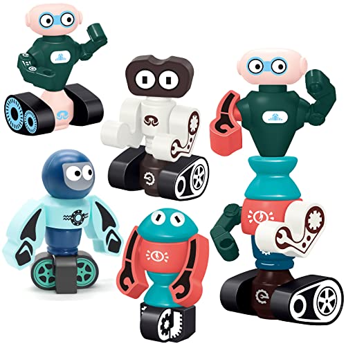 Gifts2U Magnetic Robots Toy, Kids Robot Magnetic Blocks Stacking Robots STEM Educational Playset Learning Story Bots Travel Gift for Age 3 4 5 6 Years Old Boys and Girls Preschool Toddlers