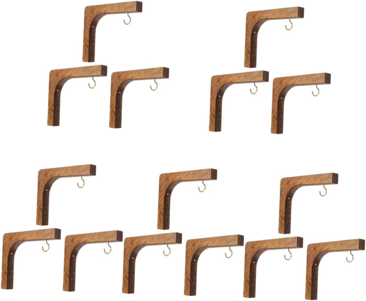balacoo 15pcs Wooden Wall Hooks for Indoor Plants Decorative Hanging Plant Bracket Hook for Flower Pots Easy to Install for Home and Garden Decor