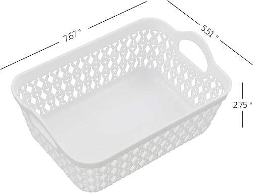 Miniatura 2 de Nesmilers 12 paquetes de bandejas pequeñas de almacenamiento, cestas blancas de escritorio