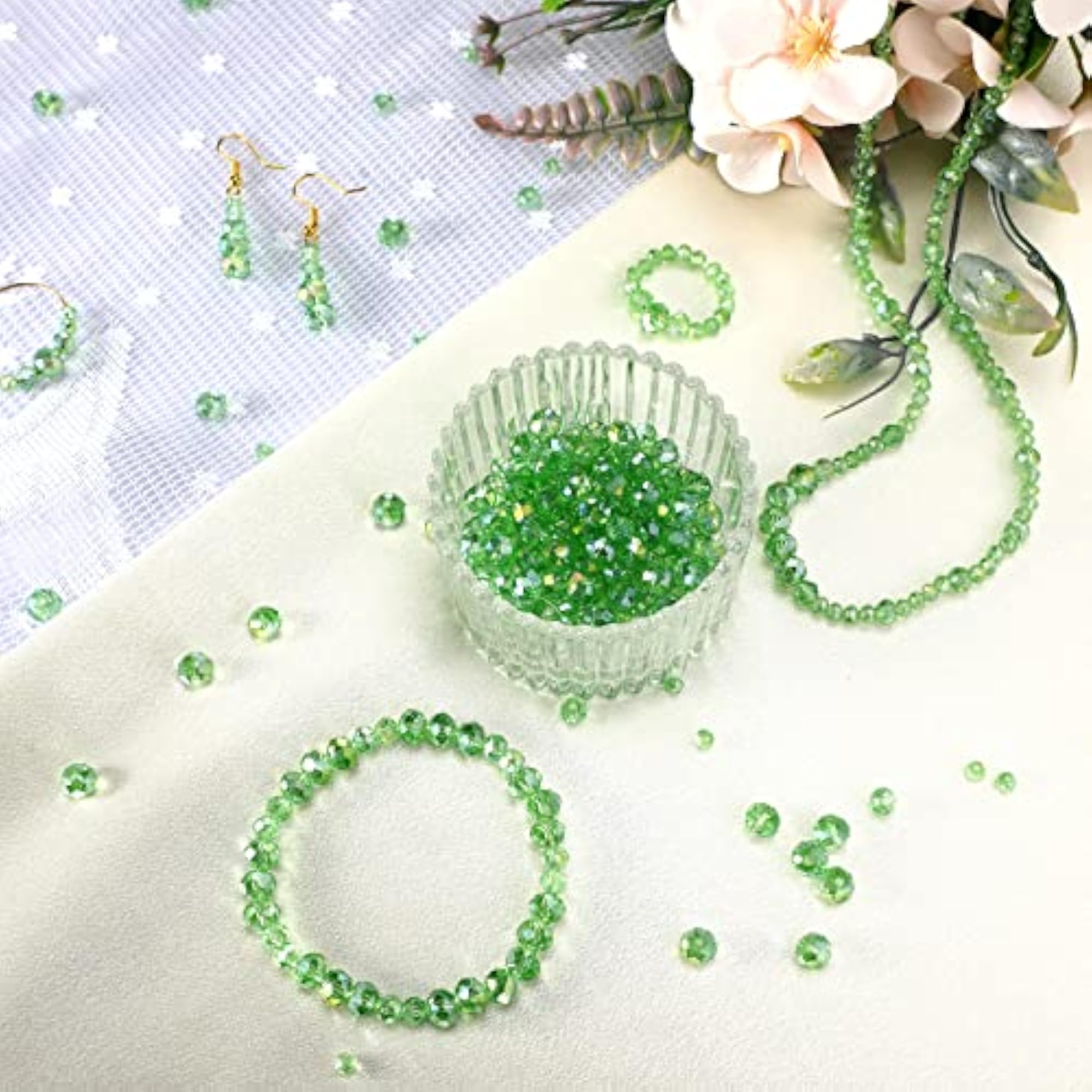 600 Pcs Crystal Glass Beads for Jewellery Making