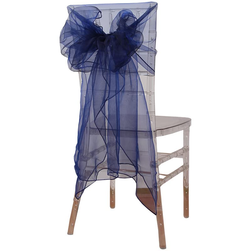 DOWNER Fiocchi per sedia, 25 pezzi, 65 x 275 cm, in organza trasparente, con fiocco, per hotel, feste, eventi, matrimoni, sedie, cappuccio, nodo, colore: rosso