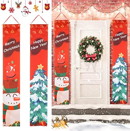 Banner Natalizio Acemall Decorazioni Natalizie Banner di Natale Esterno, Natale Decorazioni per Portico Porta d’ingresso Camino Giardino Interno Esterno Casa Vacanza Festa, Merry Christmas