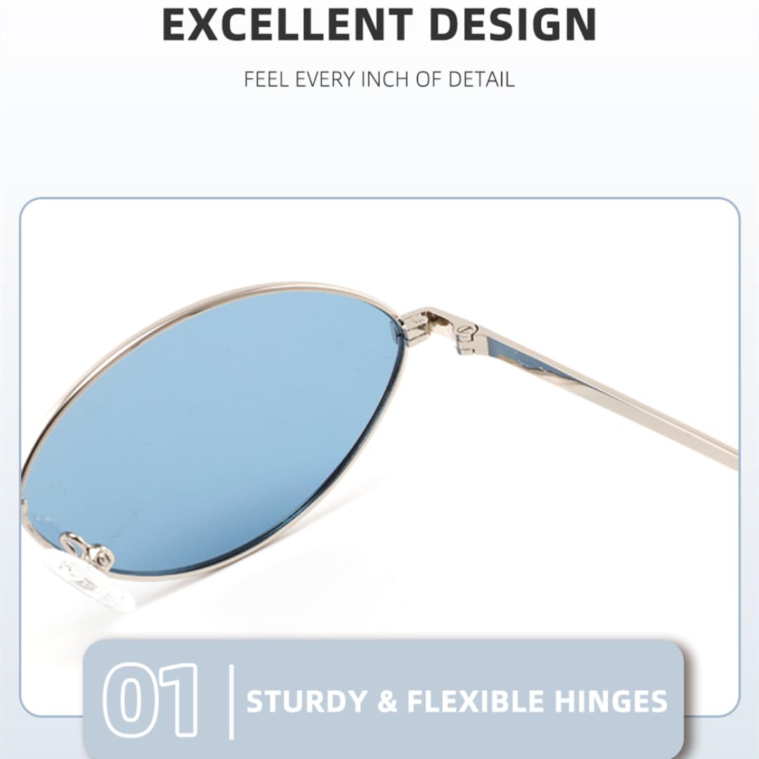 Trendige ovale polarisierte Sonnenbrille für Damen, luxuriöser Metallrahmen, Vintage-UV400-Schutz für Herren