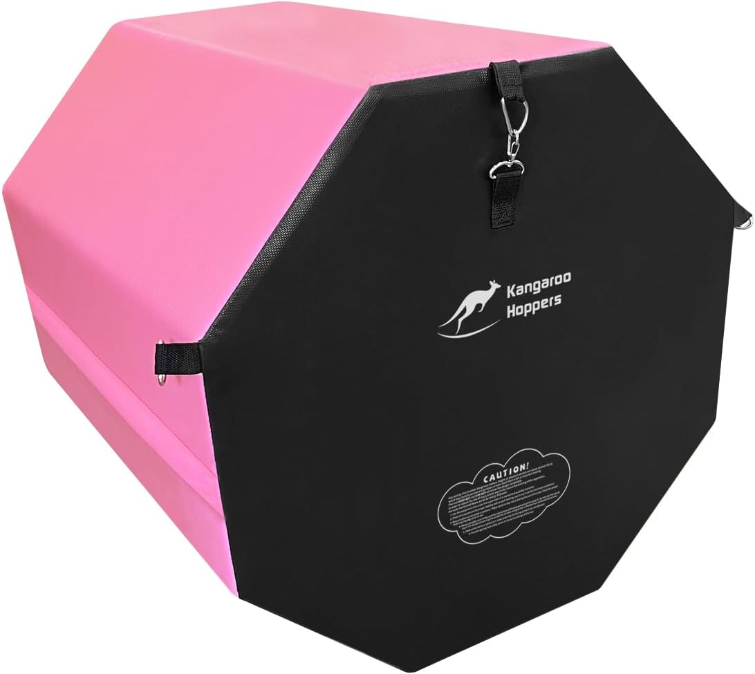 Kangaroo Hoppers Gymnastics Octagon Tumble Mat 24"x26" / 19"x23" with Carrying Handles, Somersault Backbend Tumbling Trainer for Home Gym Exercise