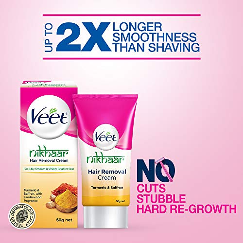 Image of Veet Nikhaar Hair Removal Cream for All Skin Types - 50 g (Pack of 3)