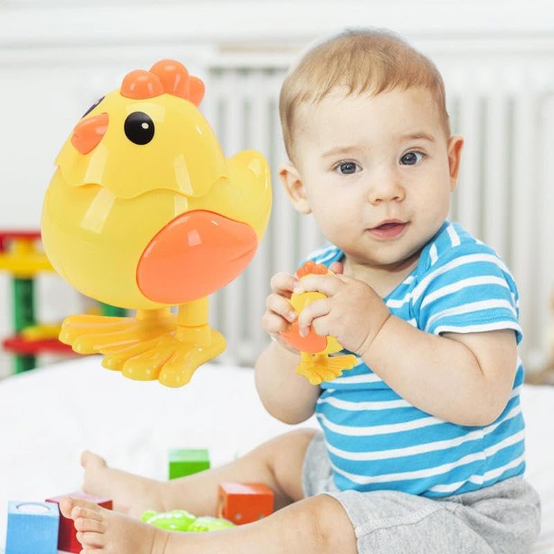 Image of acrown Cute Animal Toys for Kids Sensory Worm Animal Wind up Colorful Toy Insect Figurines for Boys and Girls Multicolor (Chicken Toy)