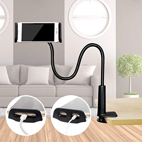 Image of Universal Mobile Phone Holder & Tablet Holder with 360 Rotation Cell Phone Holder, Mobile Phone Stand, Lazy Bracket, Flexible Long Arms Clip Mount for All Smartphone