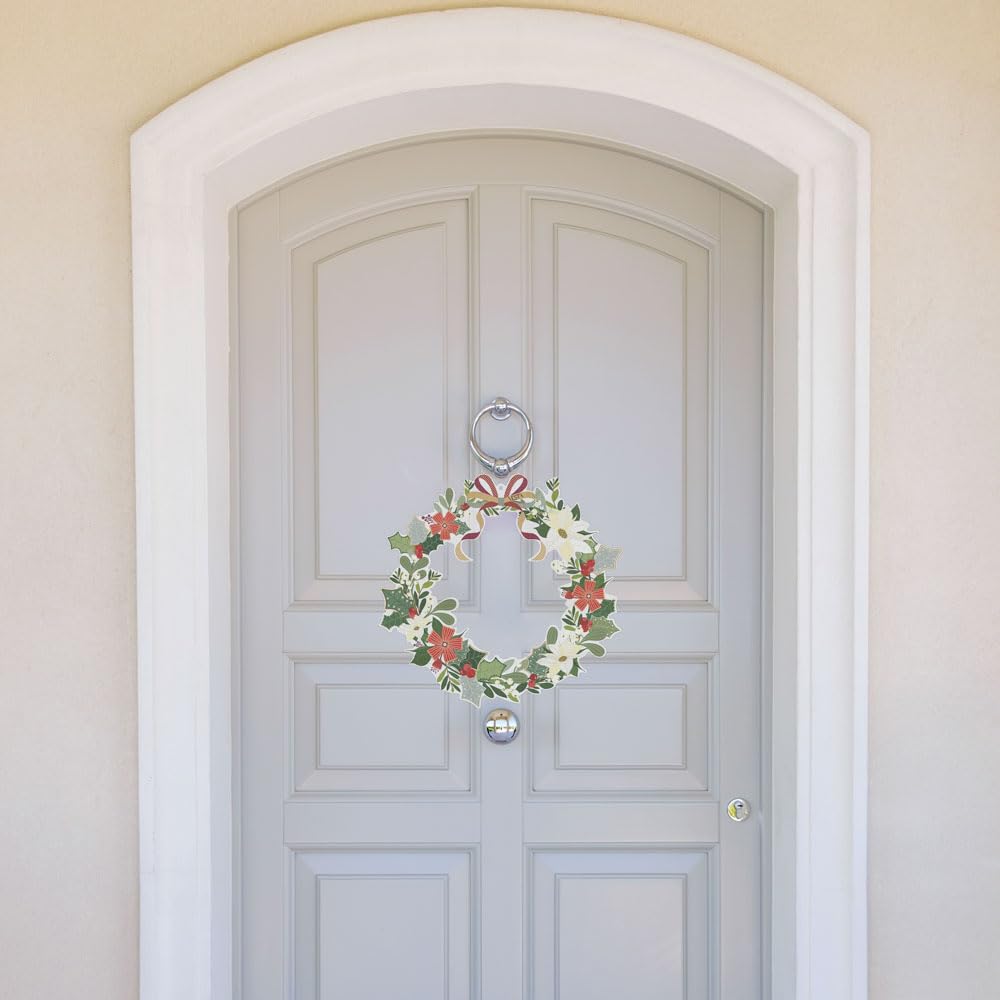 VESTA Guirnalda navideña Happy Welcome – Rojo – 40 x 38 cm – Cristal acrílico – Idea regalo – Made in Italy