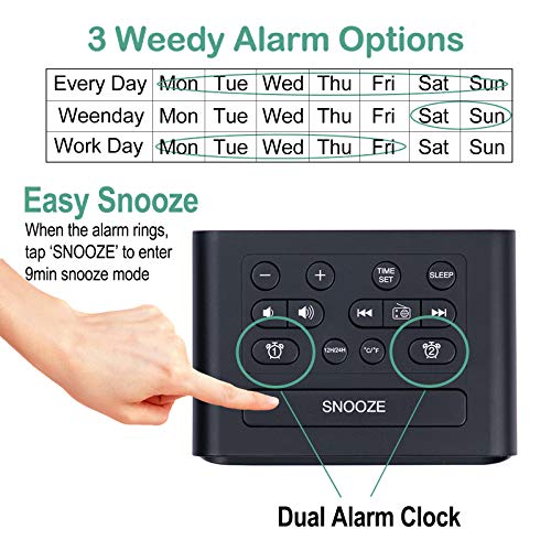 Dgsciency Alarm Clock Radio For Bedroom, Large Lcd Digital Clock With Dual Usb Charger, Brightness Dimmer, Temperature Display, Dual Alarms, Adjustable Alarm Volume, Snooze, Battery Backup #TOP3