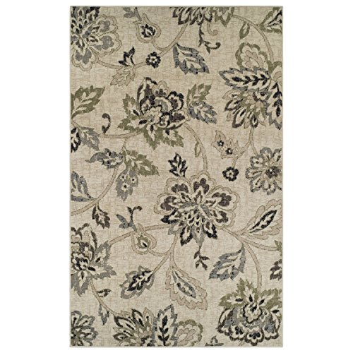 Superior Indoor Area Rug Perfect For Hallways, Entryway, Office, Living Room, Hardwood, Tile, Jute Backed, Modern Farmhouse Floral Decor, Jacobean Collection, 8' X 10', Multi-Colored #TOP1