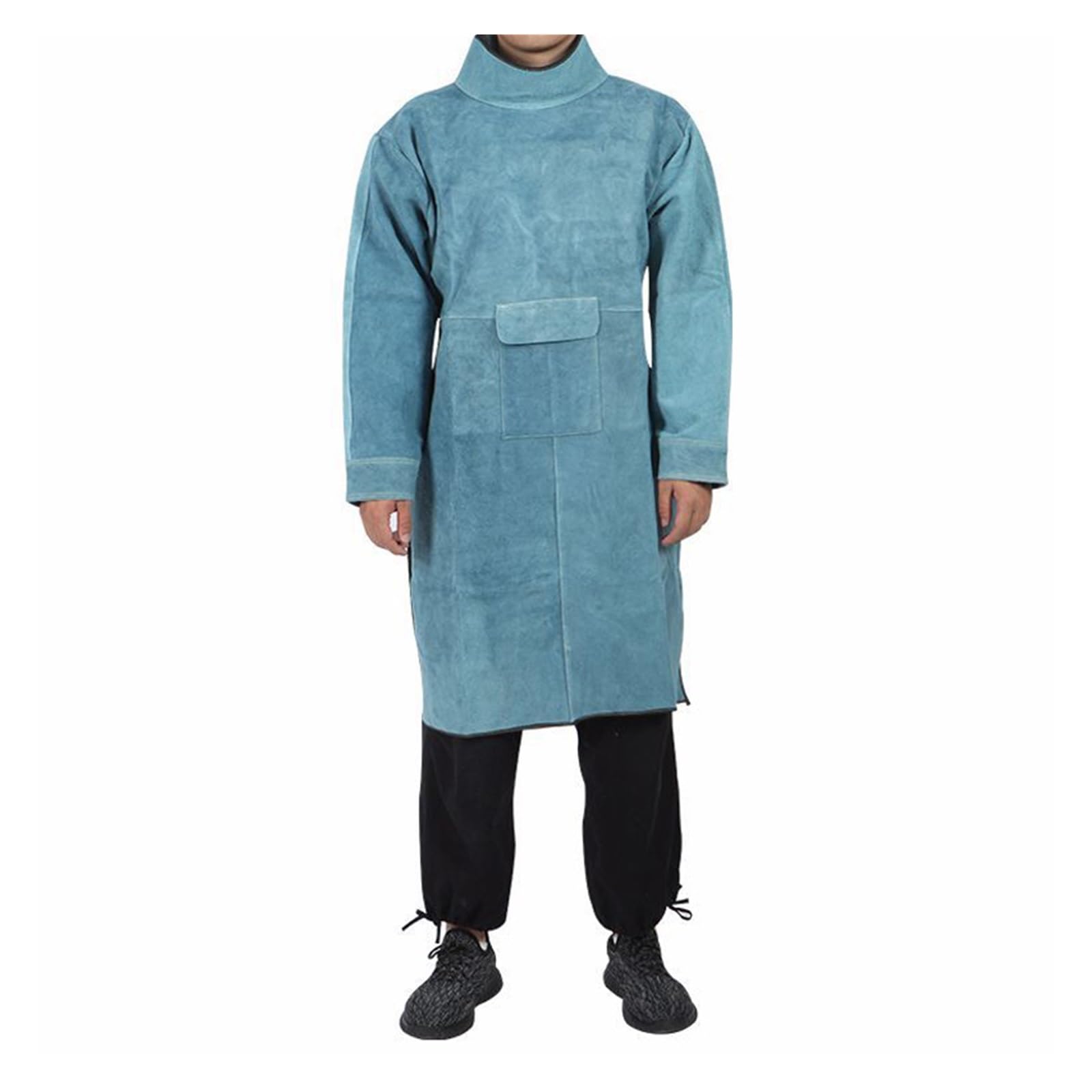 High-Necked Cowhide Welded Anti-Wear Long Sleeves Heat-Insulating Flame-Retardant High-Temperature-Resistant Thickened Work Apro