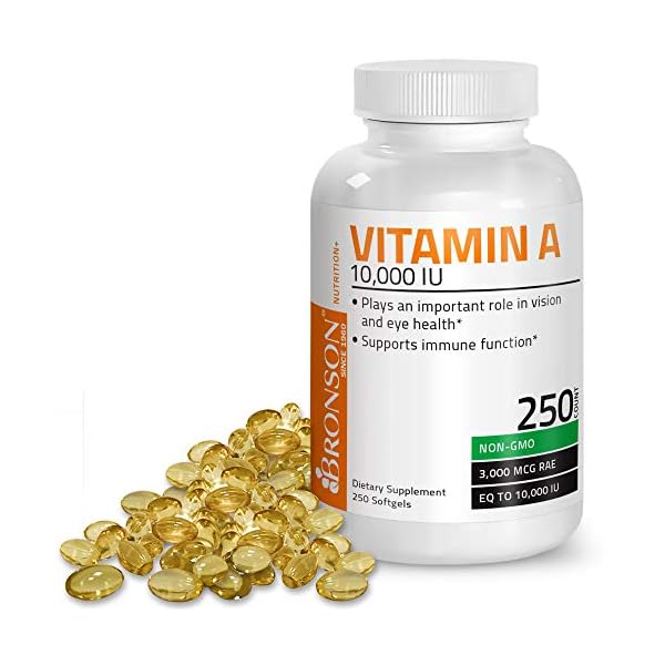 Bronson Vitamin A 10,000 IU Premium Non-GMO Formula Supports Healthy Vision & Immune System and Healthy Growth…
