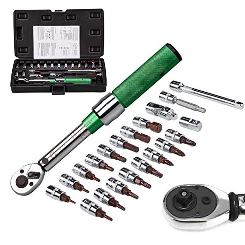 AKM 1/4-inch Drive Dual-Direction Click Torque Wrench Set High Precision Wrench with Buckle
