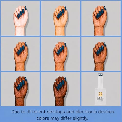 Image of Bolt Bee Midnight Teal Color Gel Nail Polish Soak Off UV Gel 15ML DIY at Home Manicure Salon Nail Art