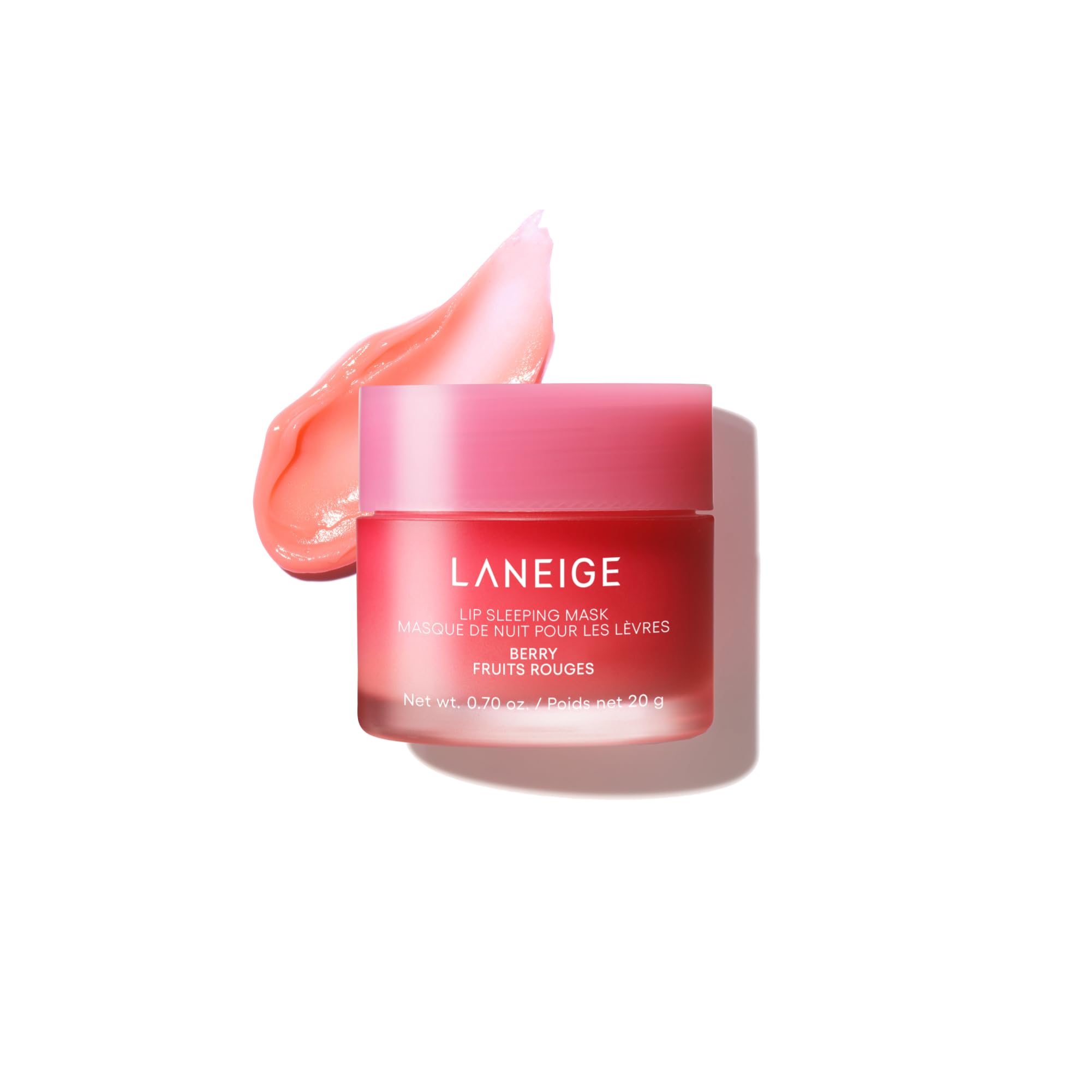LANEIGE Lip Sleeping Mask Berry, Korean Overnight Lip Mask with Berry Fruit Complex™, Vitamin C & Coconut Oil, Hydrating Lip Treatment for Soft, Smooth Lips, 20g