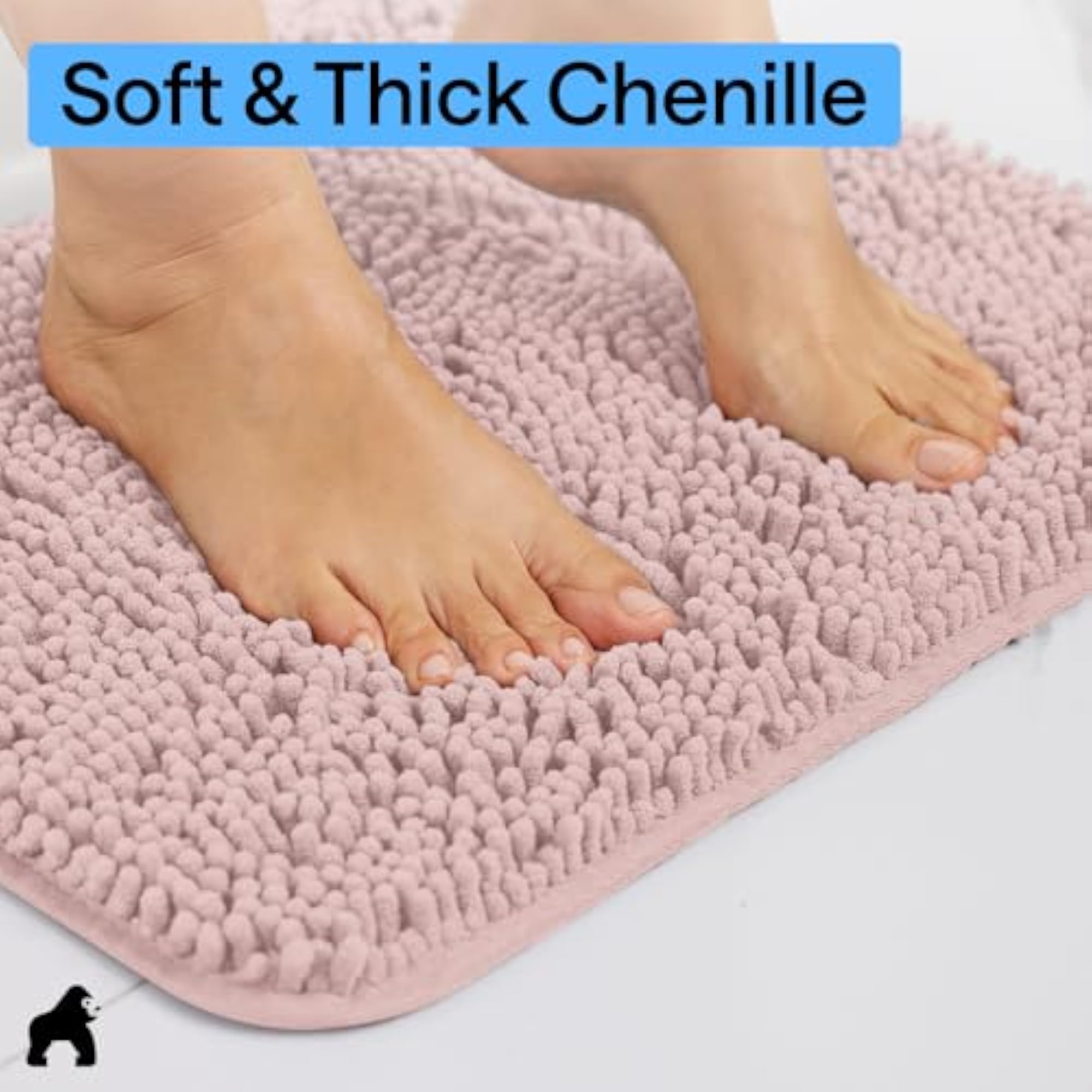 Luxury Chenille Bathroom Rug Mat, Extra Soft and Absorbent