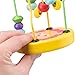 Wooden Bead Maze Activity Toy – Educational Circle Coaster in Yellow and Lion Design. Ideal Toddler Learning Toy for Sorting, Stacking & On-The-Go Play. Perfect Size for Travel and Waiting Rooms.
