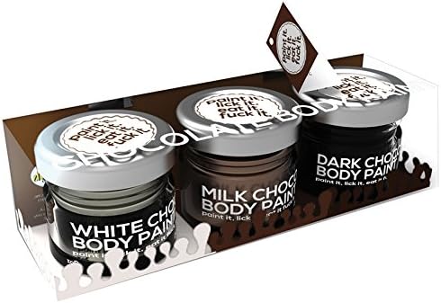 Chocolate Lovers Erotic Chocolate Body Paints - Assorted Flavors - Kit Includes White Chocolate, Milk Chocolate and Dark Chocolate.