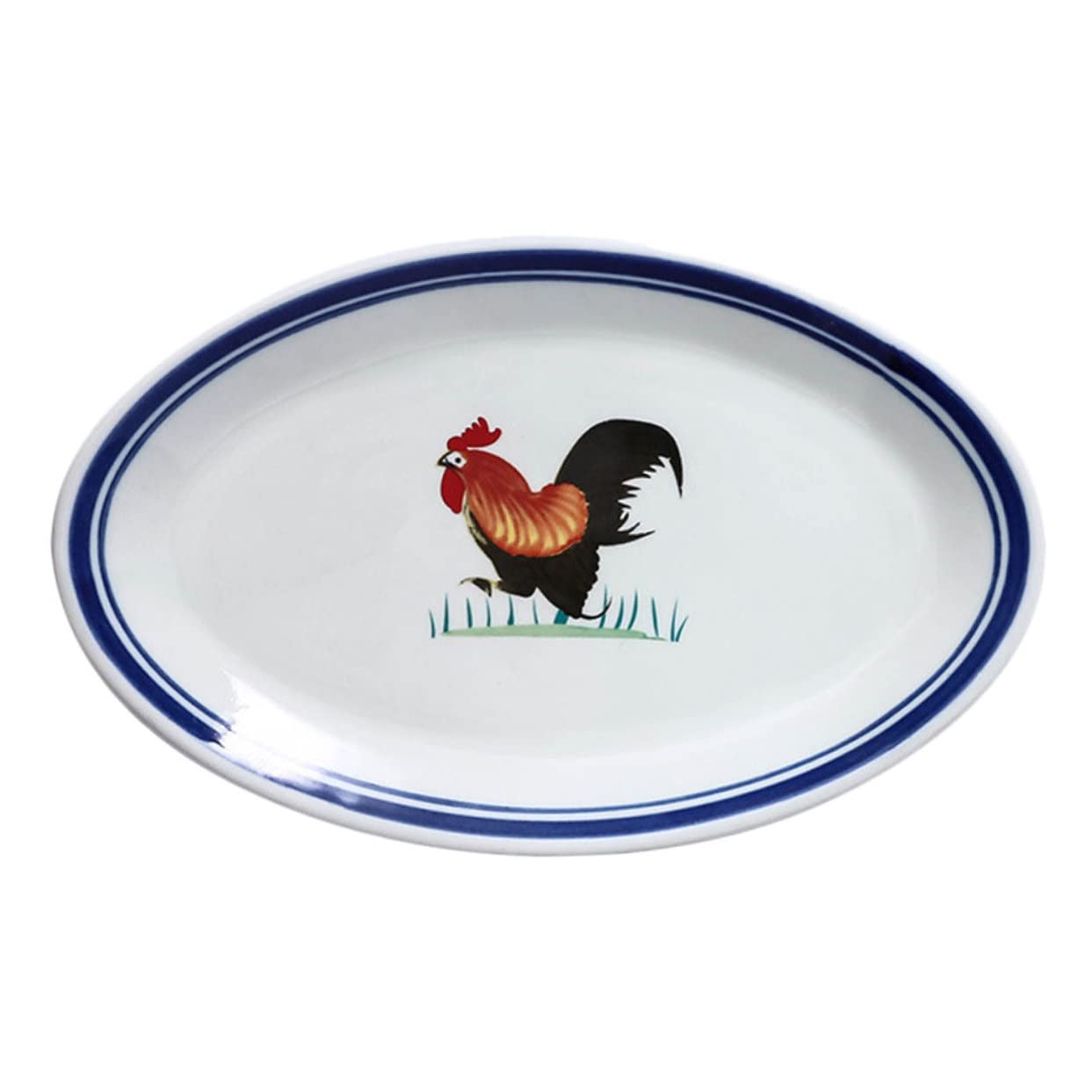 Assiette céramique vintage coq en faïence d'exception pour table raffinée