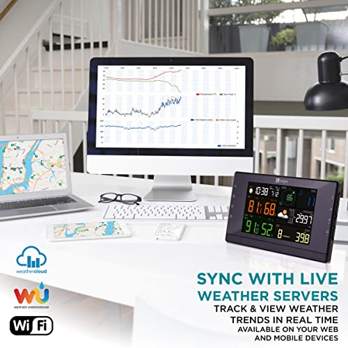 Logia 7-In-1 Wi-Fi Wireless Weather Station With Solar | Indoor/Outdoor Remote Monitoring System, Temperature, Humidity, Wind Speed/Direction, Rain, Uv & More, Wireless Console W/Forecast Data, Alerts #TOP5