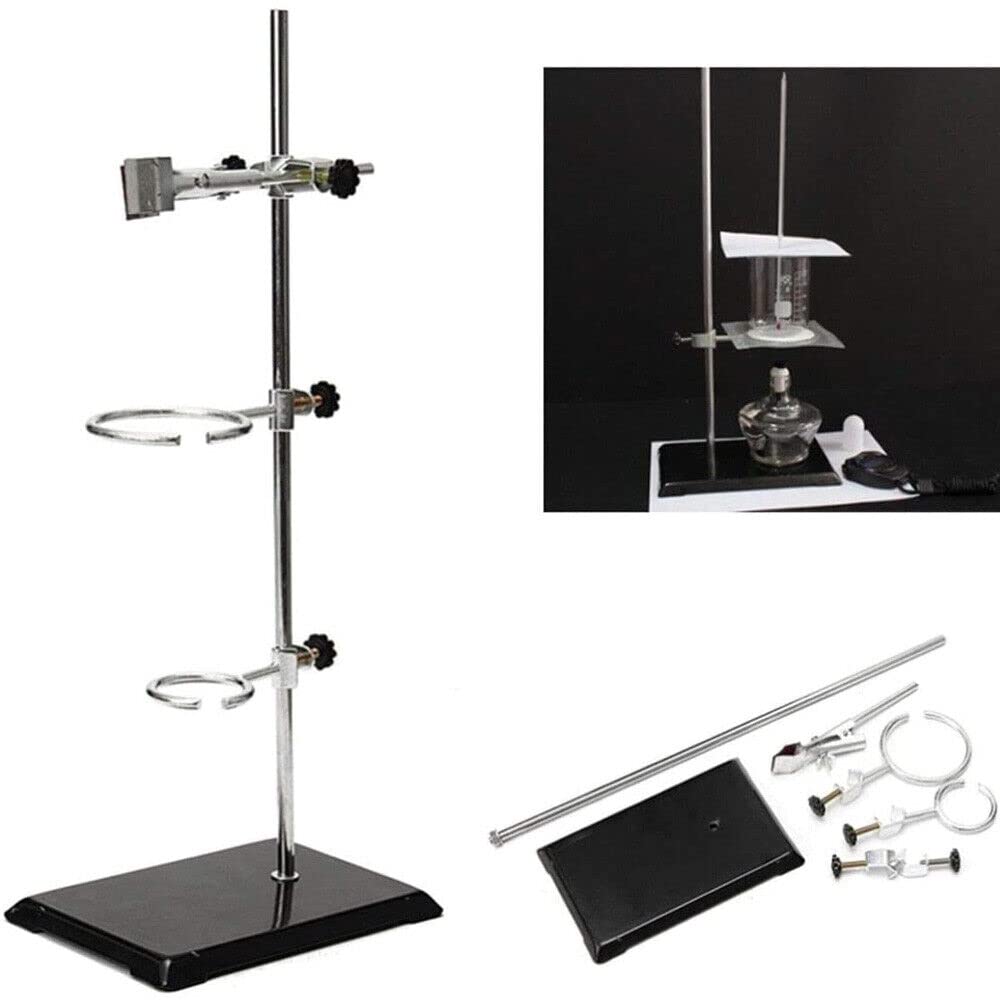 Trépied de laboratoire - Support de laboratoire - Poignée en métal - Support de laboratoire - Support de radiateur - Pinces et manchons pour chimie - Expérience physique - 50 cm