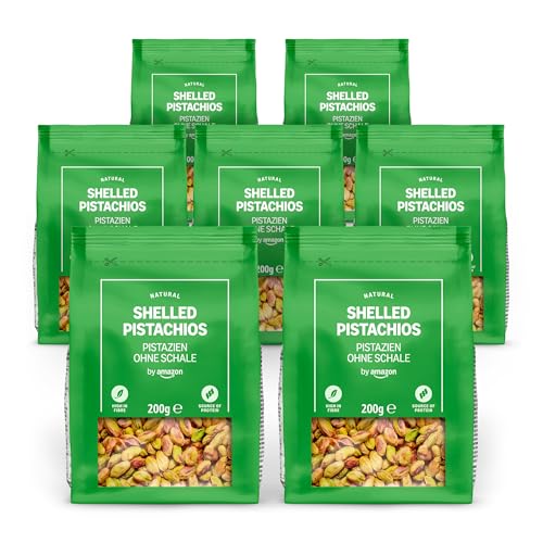 by Amazon Pistachos sin cáscara, sin sal, 7 x 200 g