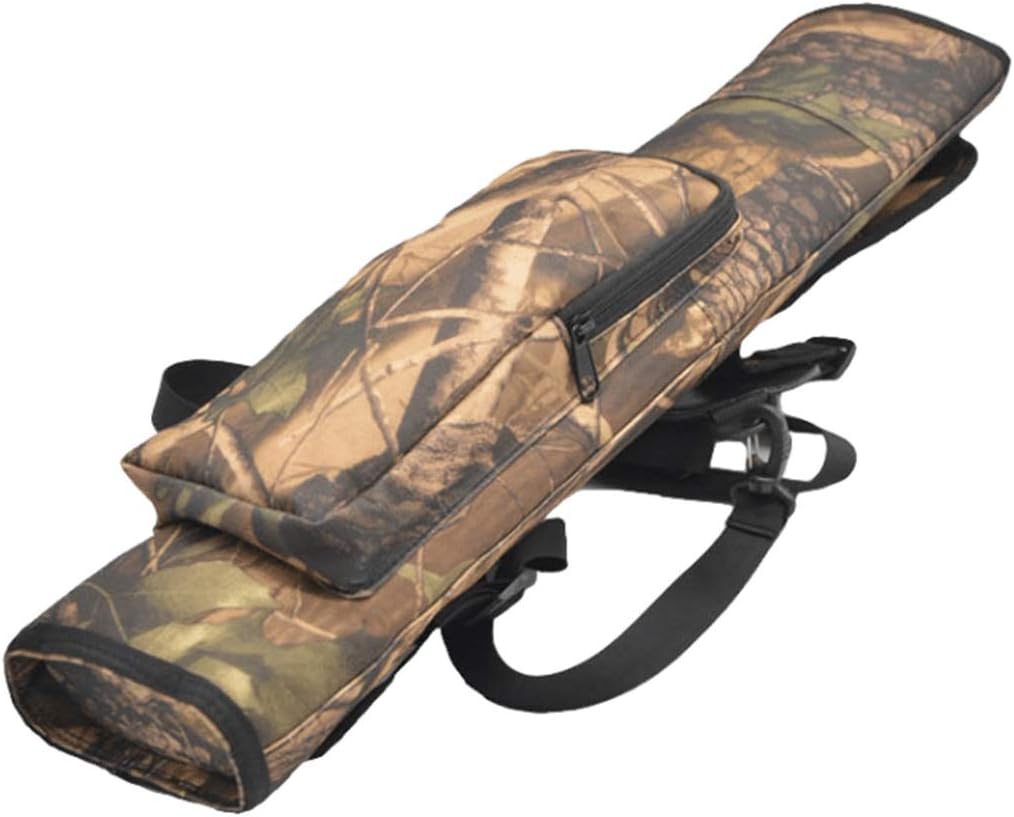 Arrow Holder Archery Back Arrow Quiver Cross-Back Three-Point Arrow Quiver Outdoor And Indoor Competition Quiver Arrow Holder for Hunting (Camouflage 54.8 x 14 x 8 cm)