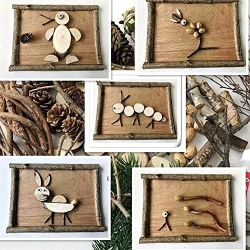 MaYuLa 110pcs Wood Slices for Crafts 1-5cm Small Wooden Discs Natural Unfinished Log Wooden Circles Branch Wood Sticks with Rope Pine Cones for DIY Wedding Christmas Party Decorations Ornaments