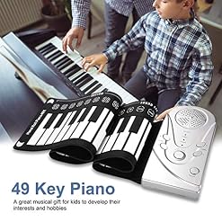 Tissting Rolling Up Piano Portable Pliable 49 Touches Clavier éLectronique Haut Parleur IntéGré DéMonstration Song Hand Roll Piano(Argent) - Les Beatles, Paul McCartney, John Lennon, RIngo Starr, George Harrison Tissting Rolling Up Piano Portable Pliable 49 Touches Clavier éLectronique Haut Parleur IntéGré DéMonstration Song Hand Roll Piano(Argent) – Image 4