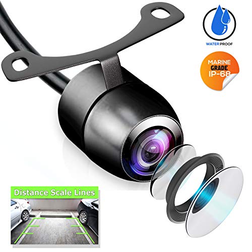 Universal Mount Front Rear Camera - Marine Grade Waterproof Built-in Distance Scale Lines