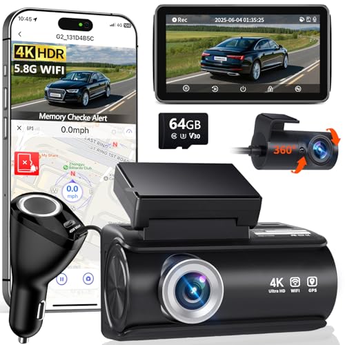 Faninso Dash Cam Front and Rear, 4K Full…
