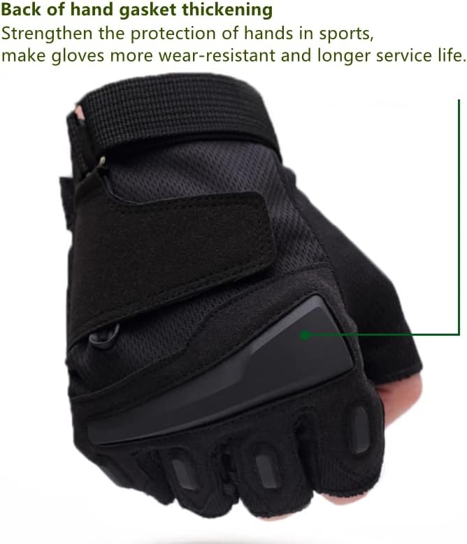 Miniatura 4 de Guantes de entrenamiento transpirables sin dedos para hombre, tácticos, combate, tiro, motocicleta, levantamiento de pesas