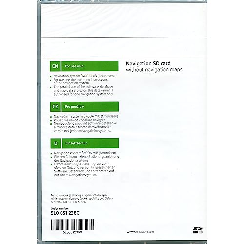 Skoda 5L0051236C Speicherkarte SD-Karte 16 GB, nur für Navigationssystem MIB1 Amundsen *** OHNE Navigationskarten ***