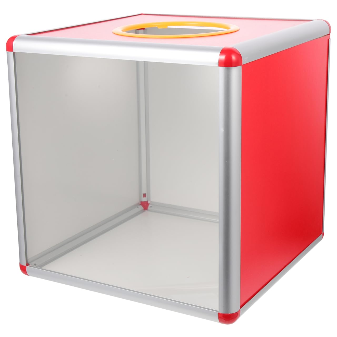 Boîte à Dons En Aluminium 40x40 Cm - Pour Tombola, Vote, Collecte De Fonds, Pourboires - Transparente