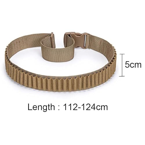 50 Rounds 556/762 Ammo Shell Holder Belt For 308 Cal. 30-30 30-06 .762 Ak Shell Bandolier Cartridge Belt Carrier Tactical Hunting Shooting Accessory Khaki #TOP3