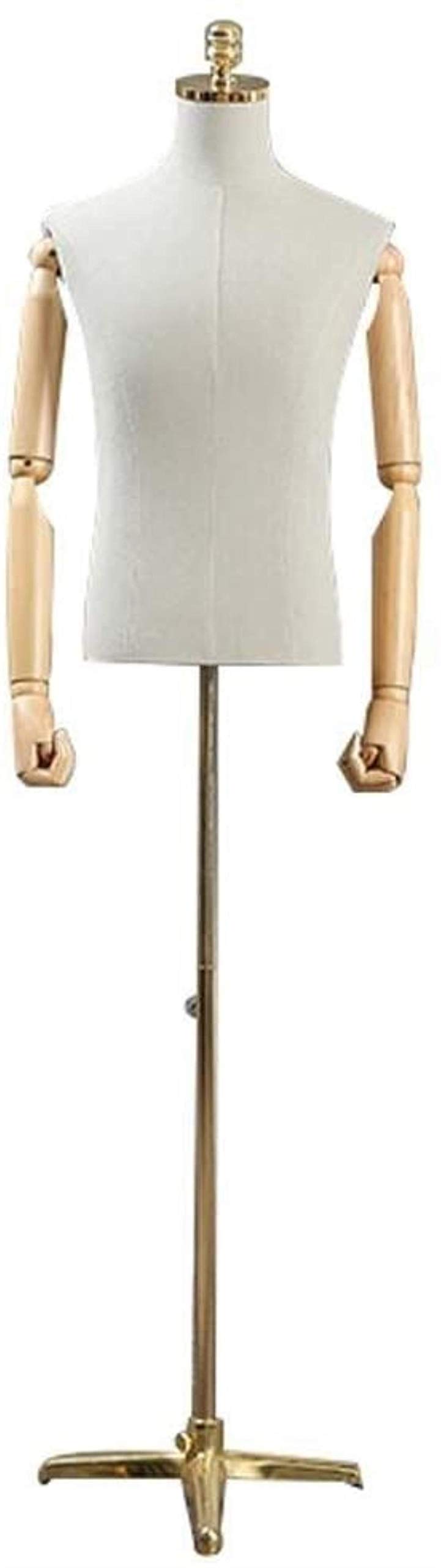 UWYTGF Professional Men Manikin Tailors Dummy Clothing Height Adjustable Solid Wood Arm Can Activity for Men Clothing Show