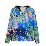 [ZKCASA] フルジップパーカー 七夕の祈り パーカー メンズ 長袖 ジップアップコート おしゃれ スウェット カジュアル 春秋服 ポケット付き 大きいサイズ 6XL