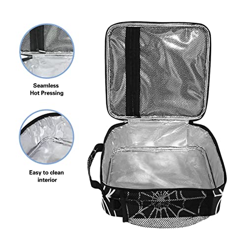 Goth Spider Web Lunch Box Halloween Insulated Lunch Bag Reusable Cooler Lunch Tote Bag Portable Lunch Bag With Shoulder Strap For Boys Girls Women Men School Work Outing #TOP2